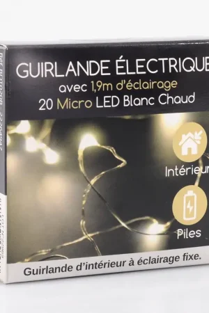 Guirlande 20 micro LED blanc chaud Réduction